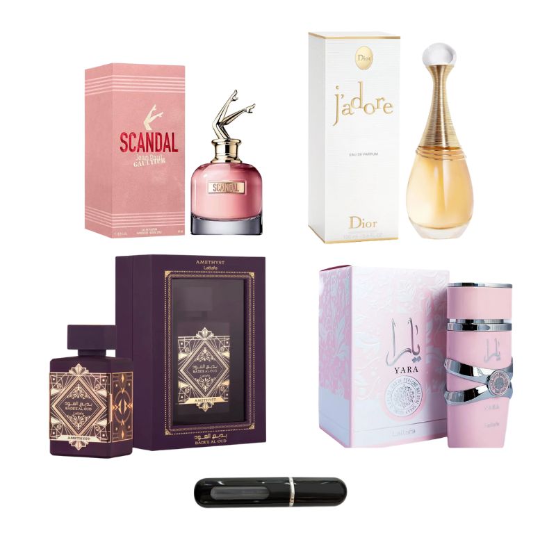 SCANDALDAMA+JADORE+YARA+AMETHYSTA+PERFUM